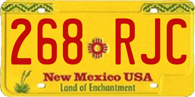 NM license plate 268RJC