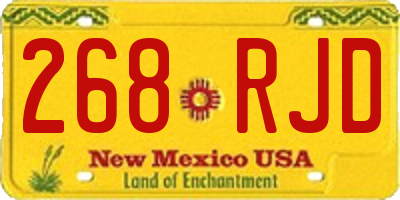 NM license plate 268RJD