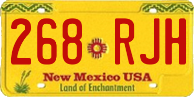 NM license plate 268RJH