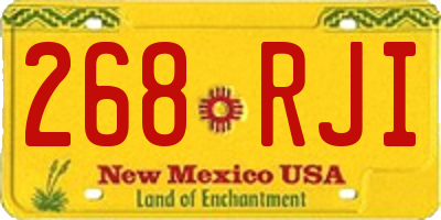 NM license plate 268RJI