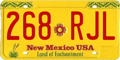 NM license plate 268RJL