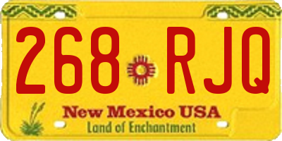 NM license plate 268RJQ