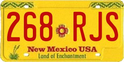 NM license plate 268RJS