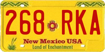NM license plate 268RKA