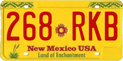 NM license plate 268RKB