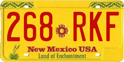 NM license plate 268RKF