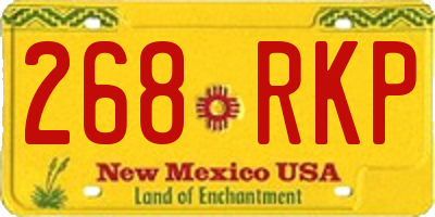 NM license plate 268RKP
