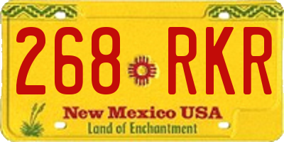 NM license plate 268RKR