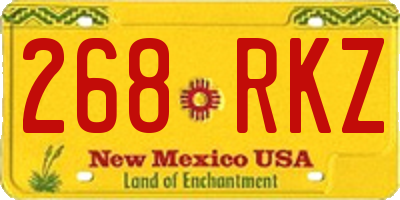 NM license plate 268RKZ