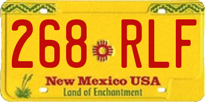 NM license plate 268RLF