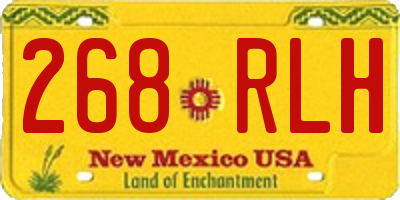 NM license plate 268RLH
