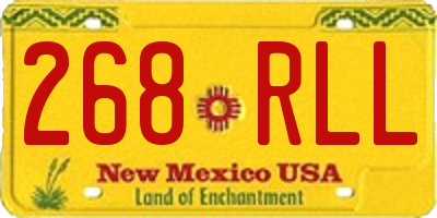 NM license plate 268RLL