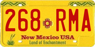 NM license plate 268RMA