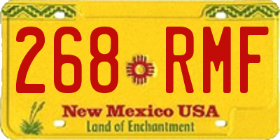NM license plate 268RMF