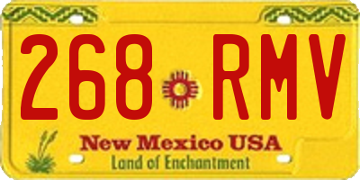 NM license plate 268RMV