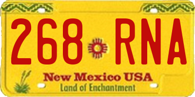 NM license plate 268RNA