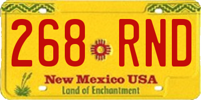NM license plate 268RND