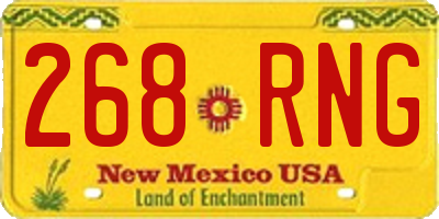 NM license plate 268RNG