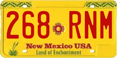 NM license plate 268RNM