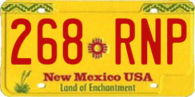NM license plate 268RNP