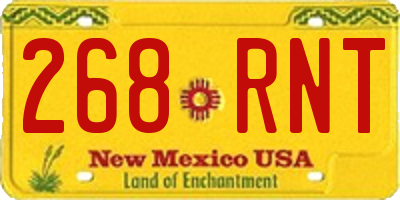 NM license plate 268RNT