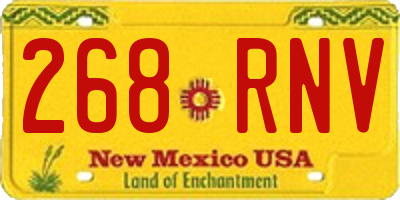 NM license plate 268RNV