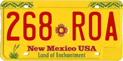 NM license plate 268ROA