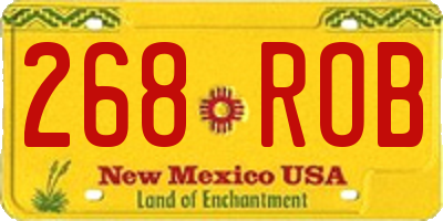 NM license plate 268ROB