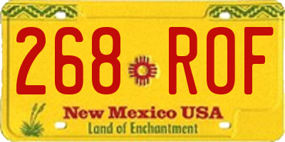 NM license plate 268ROF