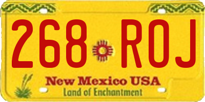 NM license plate 268ROJ