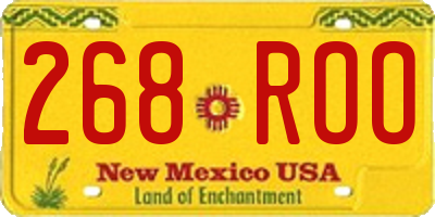 NM license plate 268ROO