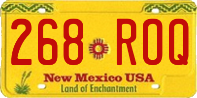 NM license plate 268ROQ