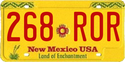 NM license plate 268ROR
