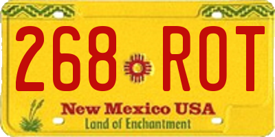 NM license plate 268ROT