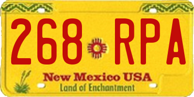 NM license plate 268RPA