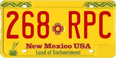 NM license plate 268RPC