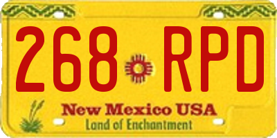 NM license plate 268RPD