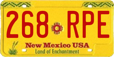 NM license plate 268RPE
