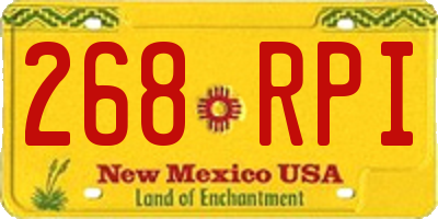 NM license plate 268RPI