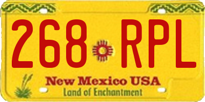 NM license plate 268RPL