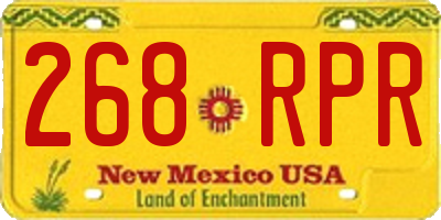 NM license plate 268RPR