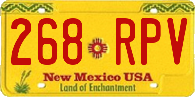 NM license plate 268RPV