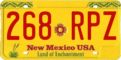 NM license plate 268RPZ