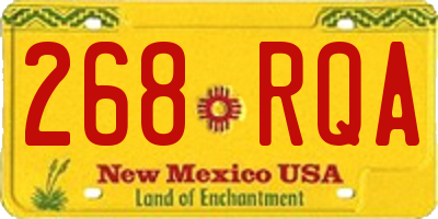 NM license plate 268RQA