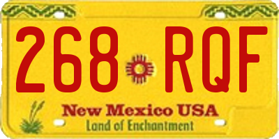 NM license plate 268RQF