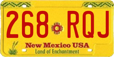 NM license plate 268RQJ