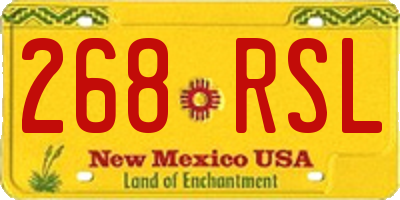 NM license plate 268RSL