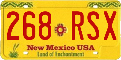 NM license plate 268RSX