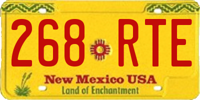 NM license plate 268RTE