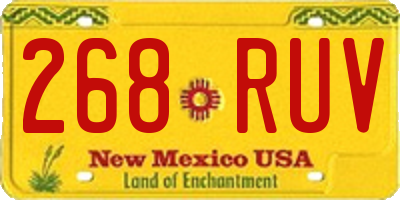 NM license plate 268RUV
